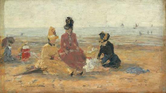 Eugene Boudin On the Beach, oil painting image